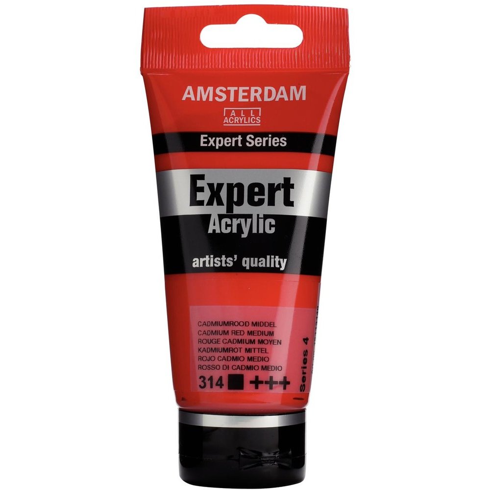 Amsterdam Expert Acrylic, 314 Cadmium Red Medium 75ml Tube